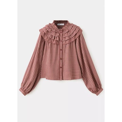 Chemise à carreaux volantée MANGO KIDS