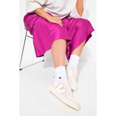 Sneakers en cuir, cœur brodé , pied large ULLA POPKEN