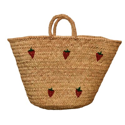 Panier fraises brodées HOME MAISON