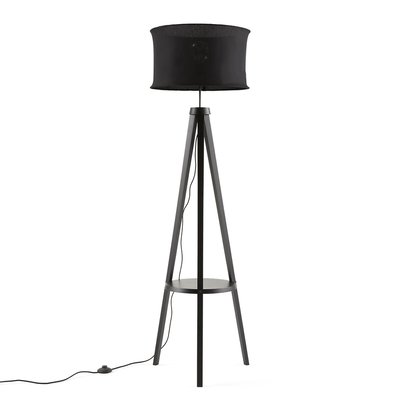 Lampadaire trépied hévéa et abat-jour lin, Setto LA REDOUTE INTERIEURS