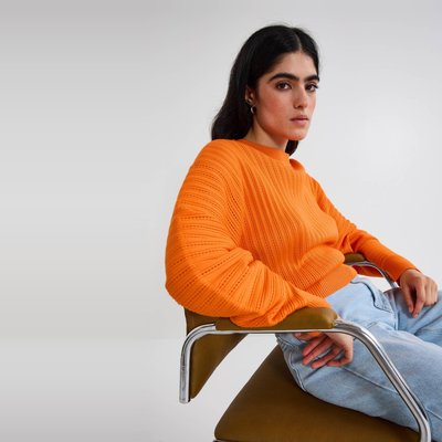 Pull col rond maille fantaisie MONOPRIX