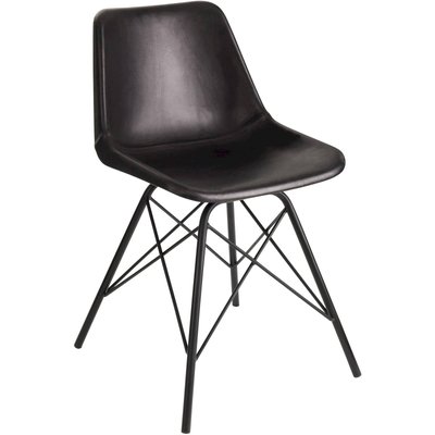 Chaise en cuir et acier, vintage JOLIPA