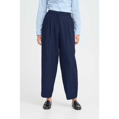 Pantalon coupe large, longueur cheville, taille elastiqué au dos ICHI