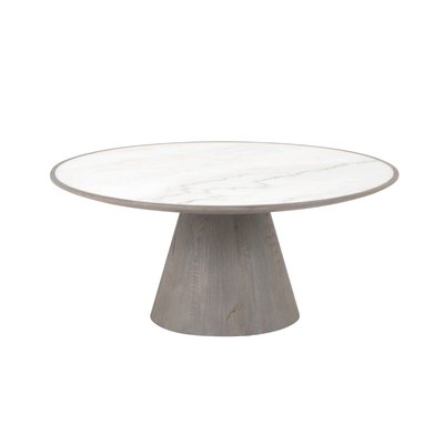 Table basse en chêne et marbre L80 cm - MAFRA SIGNATURE