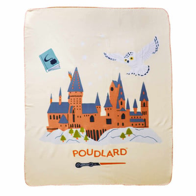Plaid polaire imprimé 100% polyester, HEDWIGE SCHOOL HARRY POTTER