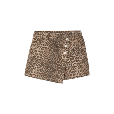 Jupe short asymétrique motif léopard JONEN