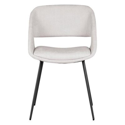 Chaise design velours côtelé écru pieds métal ADA ZAGO