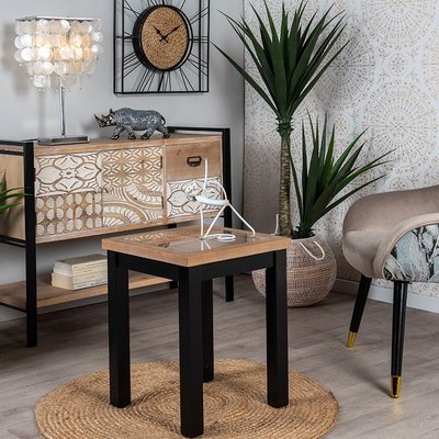 Bout de canapé en bois et verre ATELIER PIER IMPORT