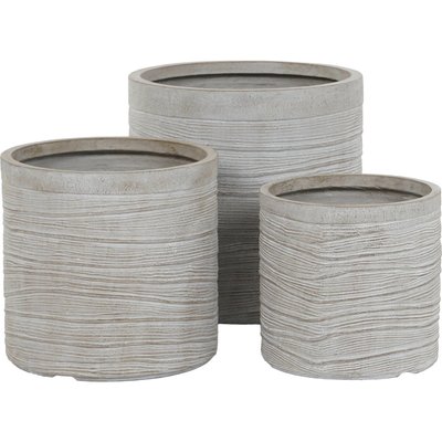 Cache pot  en fibre de verre effet moderne pour terrasse et jardin RECOLLECTION