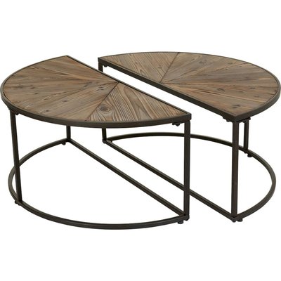 table basse design bois et métal  style industriel RECOLLECTION