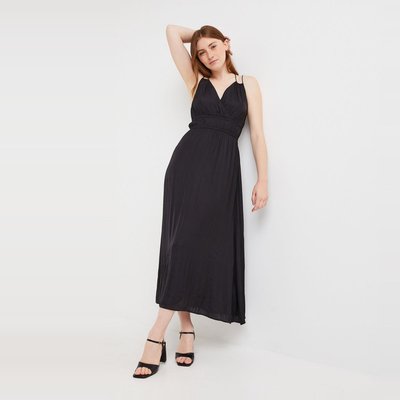 Robe noire bretelle fluide La Redoute