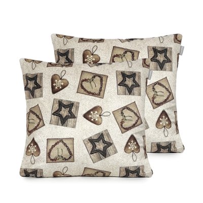 Lot de 2 houusses de coussin en velour de NOËL WARM NAF NAF HOME