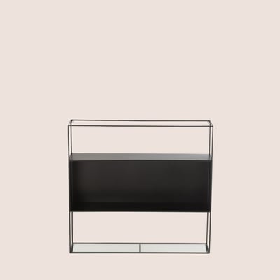 Étagère murale rectangulaire en métal noir et verre - LUCE HELLIN, DEPUIS 1862