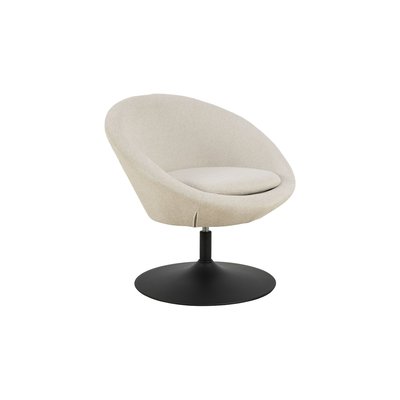 Fauteuil rond organique pivotant en tissu beige - NAEL HELLIN, DEPUIS 1862