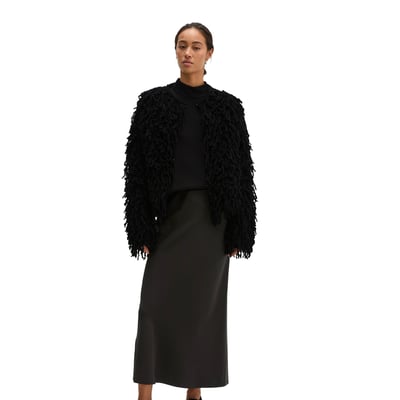 Cardigan court à franges en fil bouclé tout doux MARC O'POLO