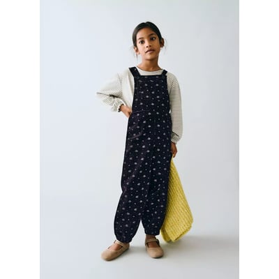 Salopette velours côtelé en imprimé fleuri MANGO BABY
