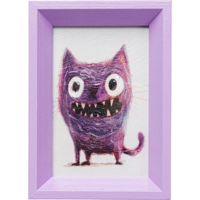 Tableau Frame chat violet 13x18cm KARE DESIGN
