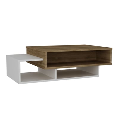 Table basse rectangulaire bicolore 1 niche de rangement TABY TOILINUX