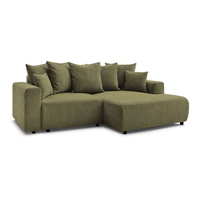 Canapé d'angle convertible 4 places en tissu texturé, ATILLA BOBOCHIC
