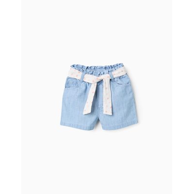 Short en Jean avec Ceinture Florale ZIPPY
