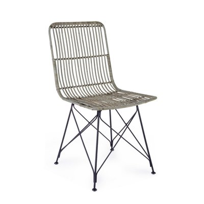 Chaise en rotin naturel avec structure en acier - KUBU MATHI DESIGN