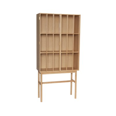 Armoire en chêne, placage de chêne et verre SHOJI. HUBSCH
