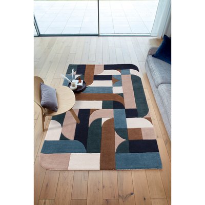 Curved Shapes Patterned Rug SO'HOME