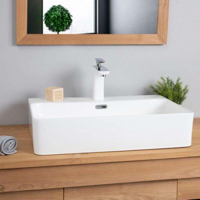 Vasque en céramique rectangle avec plage 60 cm OLGA WANDA COLLECTION