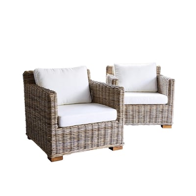 Lot de 2 fauteuils de jardin en kubu  MUSA BERAH GETAH