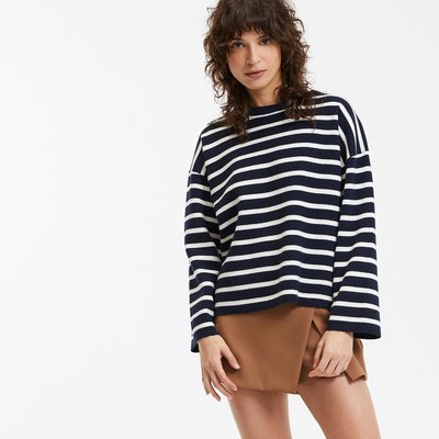 Gestreepte trui met ronde hals, Signature GUILLAUME LA REDOUTE COLLECTIONS