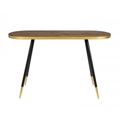 Console art déco en bois avec plateau et pieds en acier - DENISE MATHI DESIGN