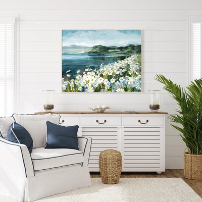 92x72cm Daisies Bay Framed Print SO'HOME