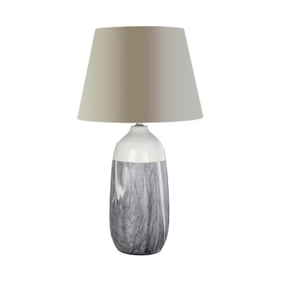 Grey and White Marble Effect Ceramic Table Lamp SO'HOME