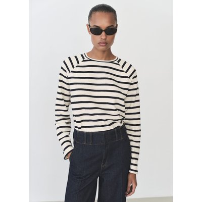 Sweat-shirt rayures col rond MANGO