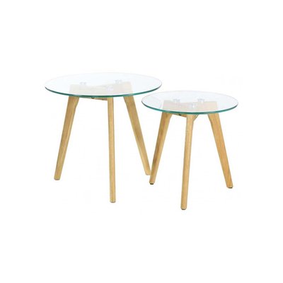 Tables gigognes en verre trempé (Lot de 2) CMP