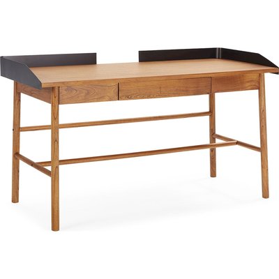 Bureau rectangulaire en bois mindi et métal RECOLLECTION