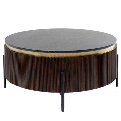 Table basse en manguier et marbre, CATALINA KARE DESIGN