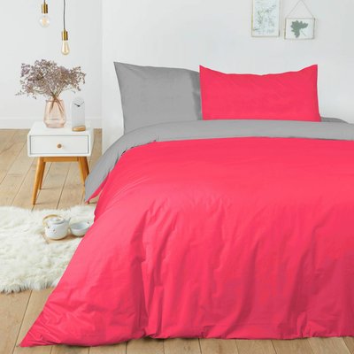 Parure housse de couette coton bicolore C DESIGN HOME TEXTILE