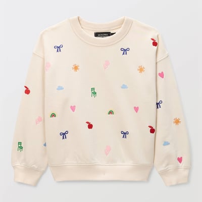 Sweat brodé contenant du coton BIO GOTS MONOPRIX