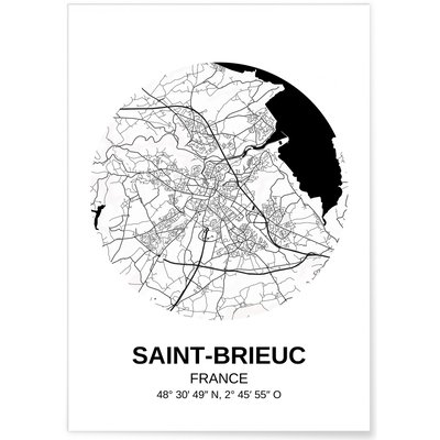 Affiche Carte Saint-Brieuc L'AFFICHERIE