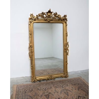 Très grand miroir Louis Philippe Georges N°1315 - Bon état DEBONGOUT