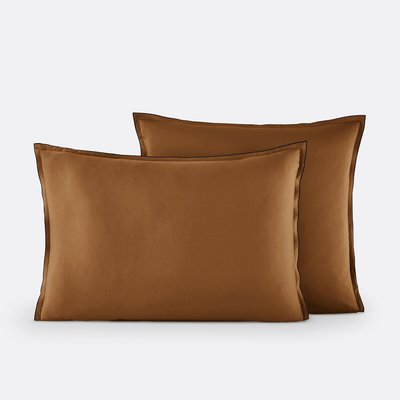 Kissenbezug Victor uni, vorgewaschener Baumwoll-Satin LA REDOUTE INTERIEURS