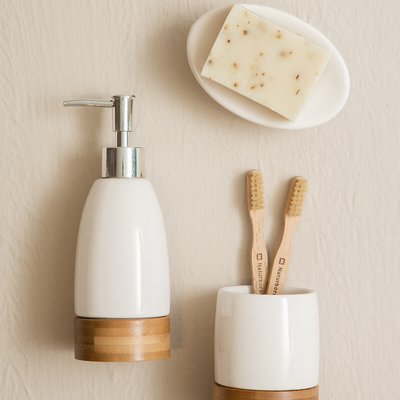 3pc Bamboo Base Bathroom Set SO'HOME