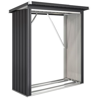 Abri pour le stockage du bois Acier galvanisé OUTSUNNY