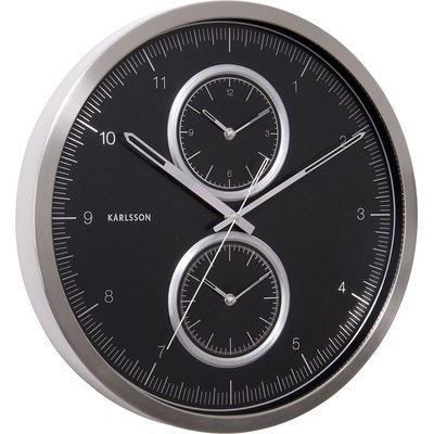 Horloge ronde Multiple time 50 cm Noir PRESENT TIME