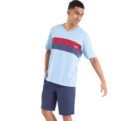 Pijama con short camiseta cuello de pico ATHENA