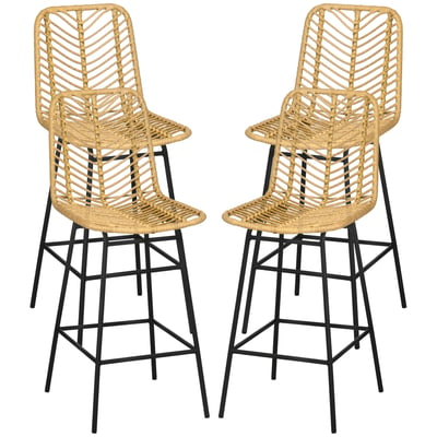 Tabouret de bar Acier Jaune HOMCOM
