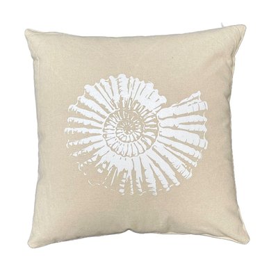 Coussin carré imprimé coton BEACH HOUSE COQUILLAGE TODAY