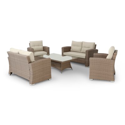 Salon de jardin 6 places, rotin, BOLONIA DEFORA HOME