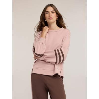 Sweat fermé avec bandes contrastées et fente MOTIVI